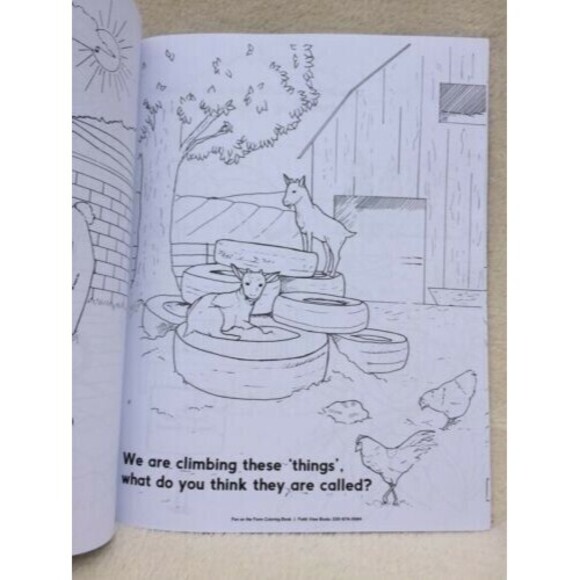 Coloring Book Farm Animals Childrens Homeschool Coloring Book Barnyard Rhymes - Picture 7 of 9